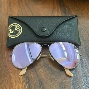 Ray-Ban Aviator Sunglasses (Purple)